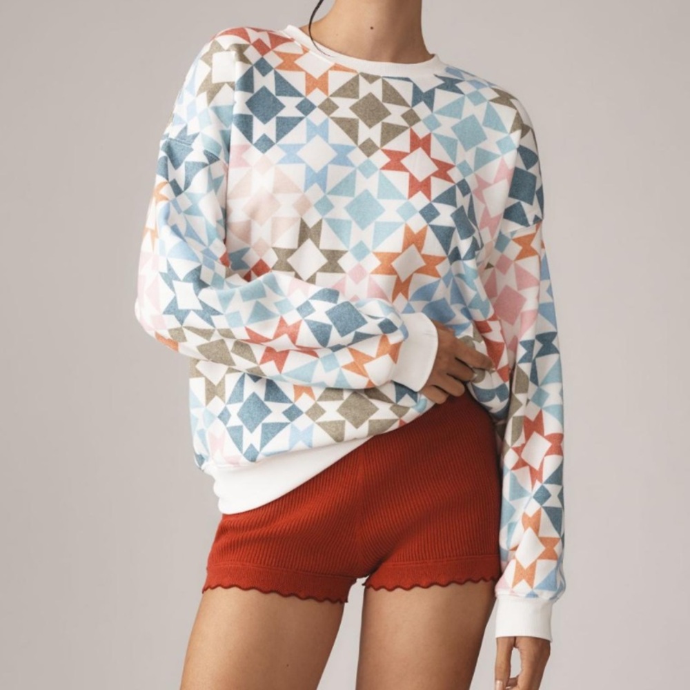 Anthropologie Beach Riot Quilt-Pattern Sweater - brand new!
